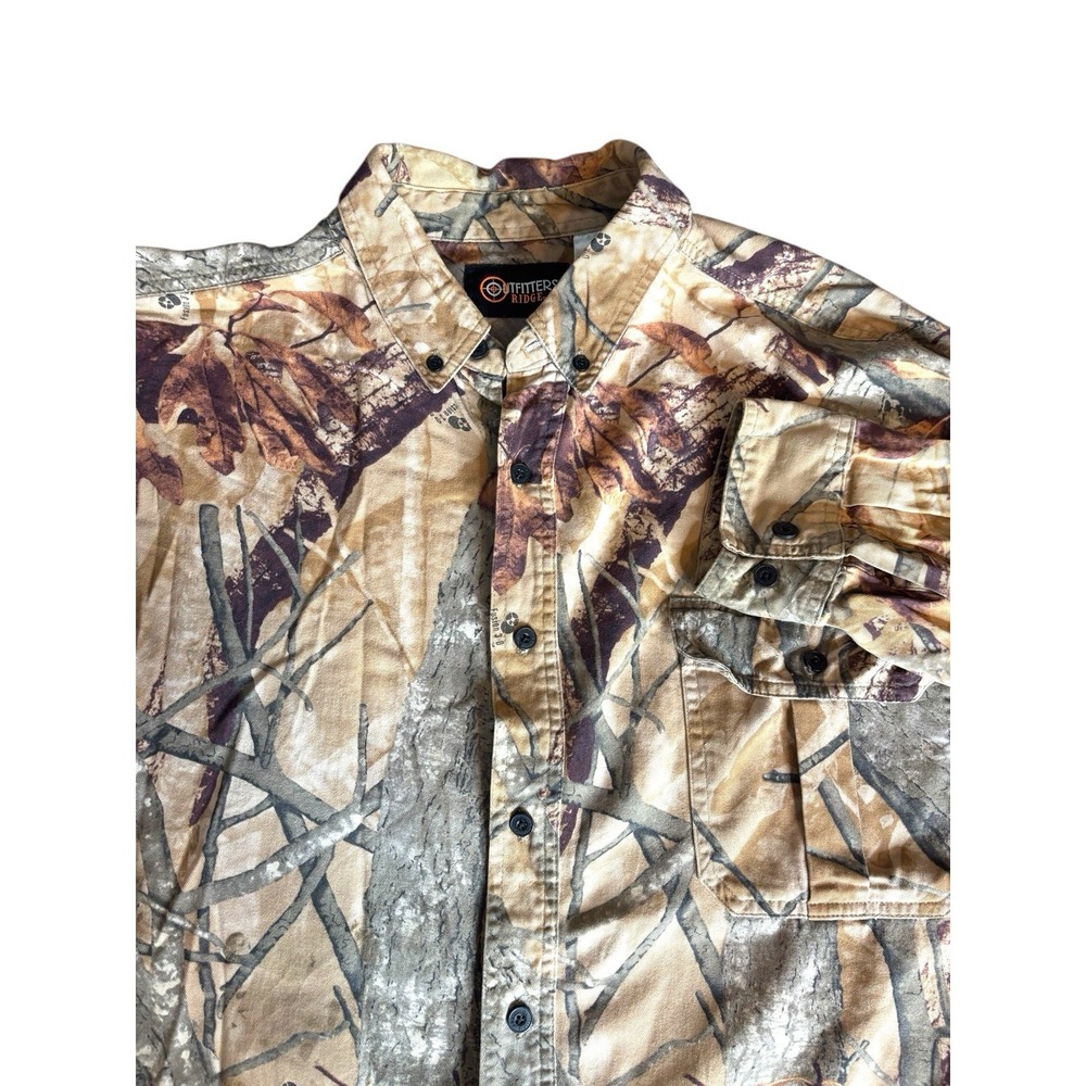 Outfitters Ridge Hunting Shirt Mens 2XL Camo‎ Long Sleeve Button Up 50/52